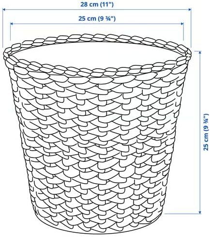 Water Hyacinth Wicker Planter Basket, Small Round Woven Basket For Plants With Metal Pot, Indoor Wicker Plant Pot Eco-Friendly Water Hyacinth Woven Plant Pot – Round Basket with Inner Saucer, Deco