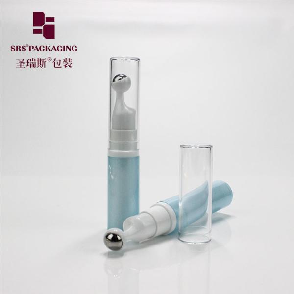 5ml 10ml 12ml 15ml cosmetic empty press airless plastic cream blue roll on bottle