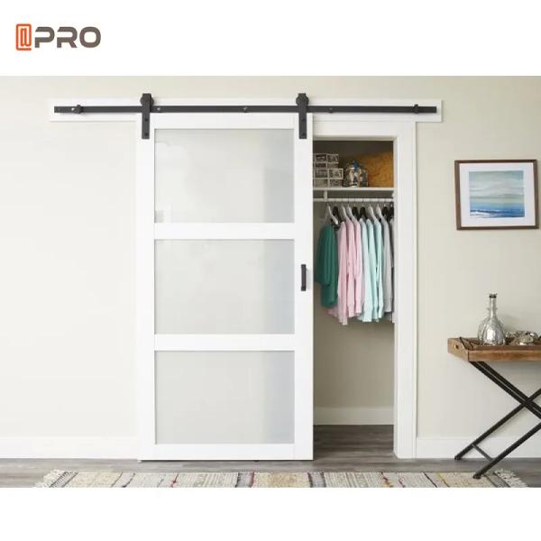 Fashion MDF Interior Doors Sliding Mirror Barn Doors Wood And Tempered Glass Waterproof