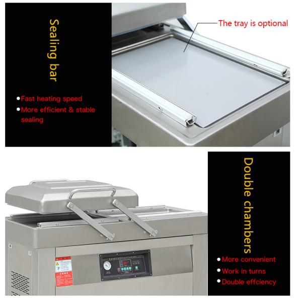 DZ-600 2SB Semi Automatic Double Groove Vacuum Packing Machine with Motor Power 2000W