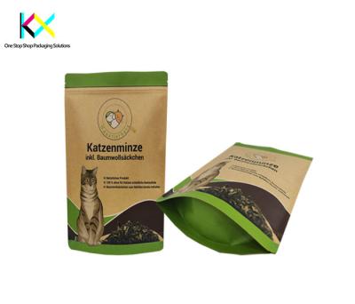 130-140um Pet Food Packaging Pouch Kraft Paper Dog Food Packaging Bag OEM
