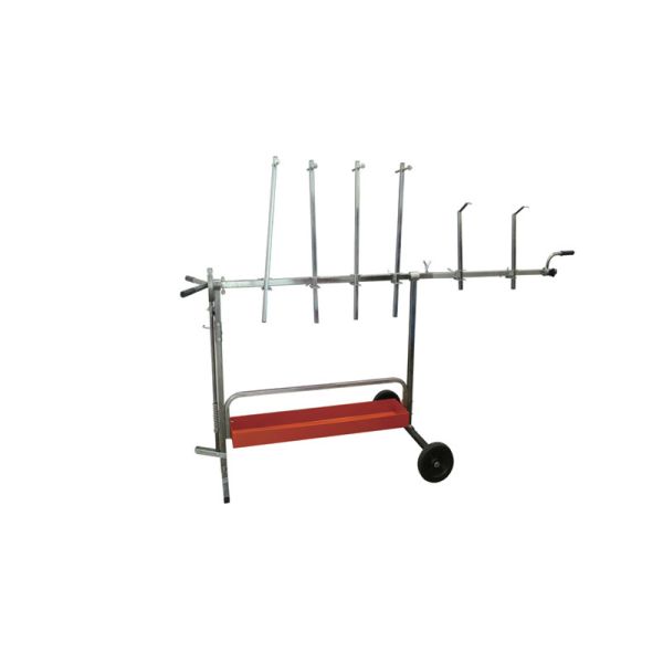 Multifunction Paint Stand: Holds Auto Parts, 7 Locking Positions, Single-Hand Op, Heavy-Duty Casters