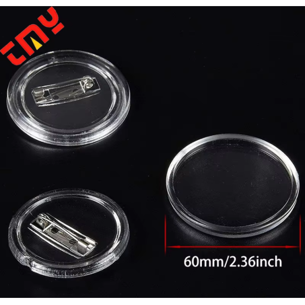 Personalized Clear Acrylic Round Button Badges Kit With Pins DIY Crafts & Craft Activities