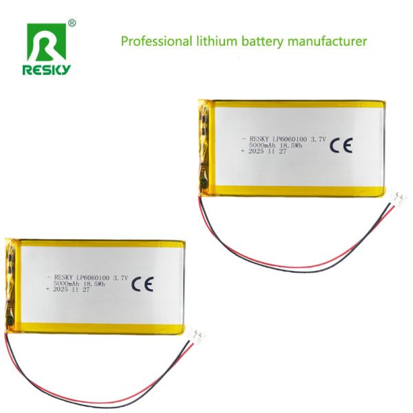 Rechargeable Lithium Battery 6060100 3.7v 5000mAh 18.5wh Power Li-polymer Battery Pack