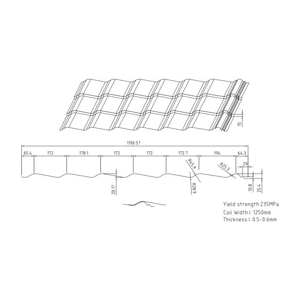 Крен застекленной плитки Европы популярный формируя сталь машины 0.4-0.7мм ППГИ покрашенную цветом