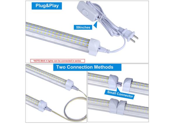 Cold White 14500LM 6000K Led Tube Light Fixture T8 4FT 144 Watt