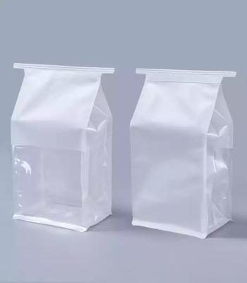 White Kraft Paper Side Gusset Pouch Kraft Paper Bread Bags For Cakes