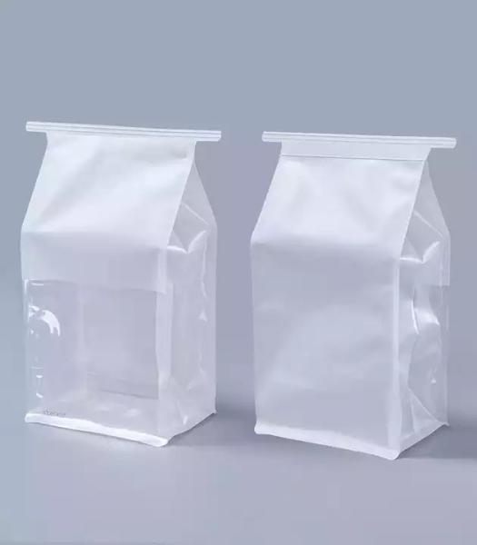 White Kraft Paper Side Gusset Pouch Kraft Paper Bread Bags For Cakes