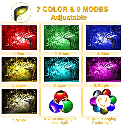 7 Colors Beads 3.7Volt IP55 Waterproof LED Solar Garden Lights