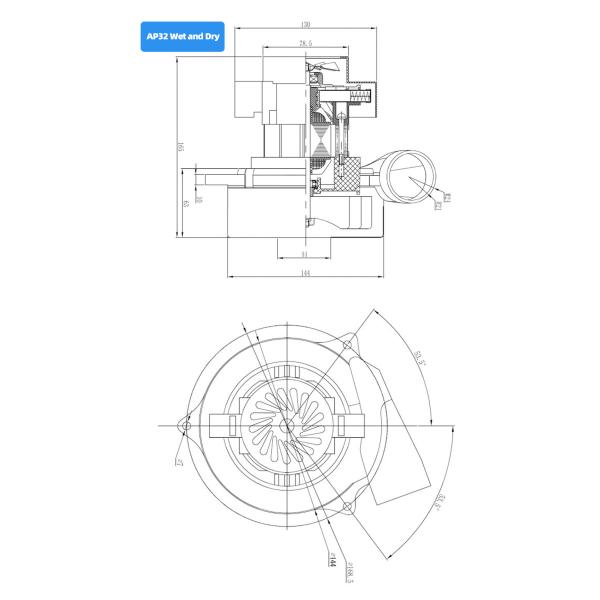 мотор пылесоса Ac 100v 220v электрический для скруббера пола