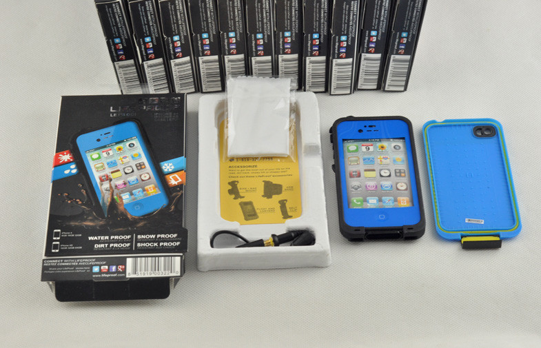 Blue PC Water Proof Cell Phone Case Protective Lifeproof For Iphone 4g