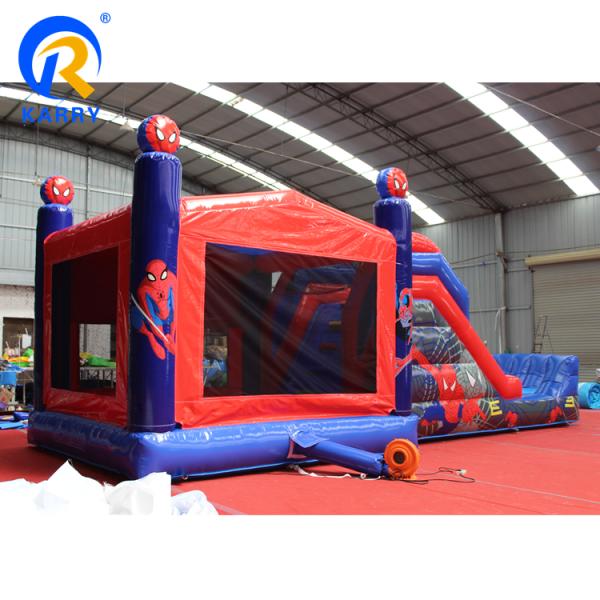 Customized Color Inflatable Jumping Castle Spiderman Bouncy Castle with Slide Combo