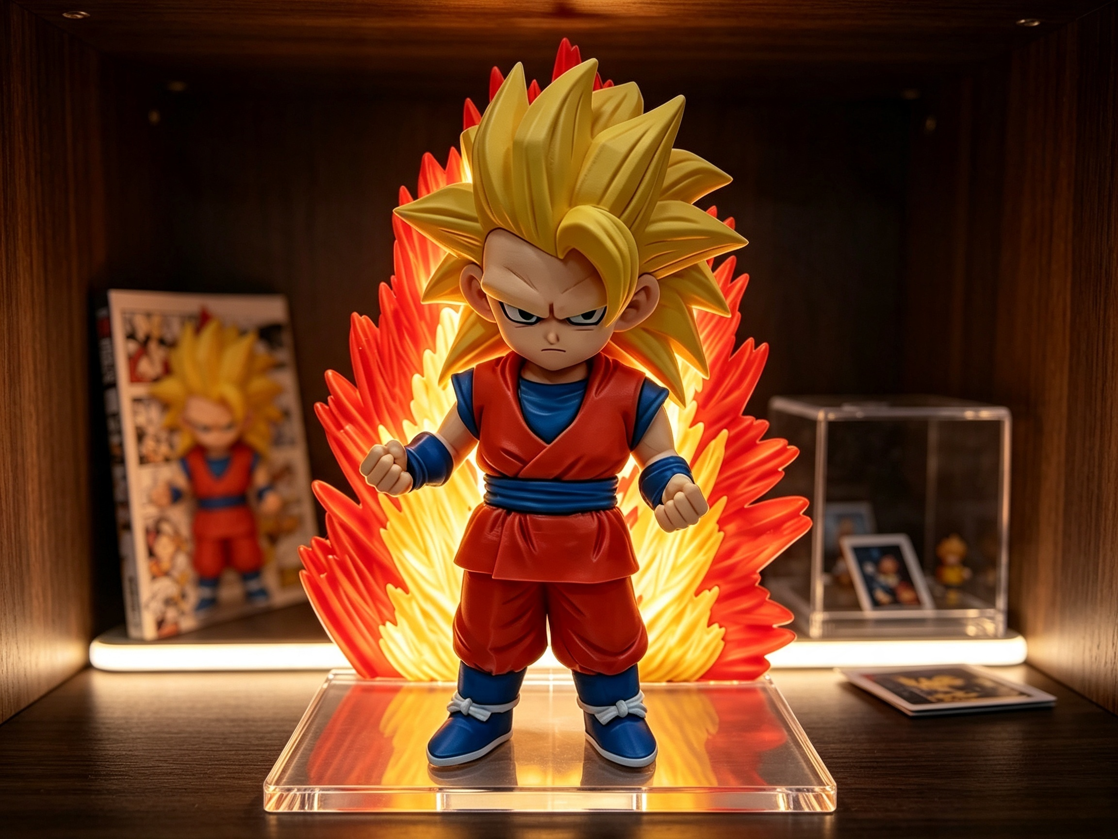 Color Customization 3d Print Art Toy Q Version  Saiyan 3 Goku Model Kit