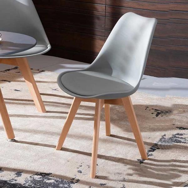 Cadeira de plástico pp de 18,8 polegadas, madeira maciça, durabilidade, design ergonômico