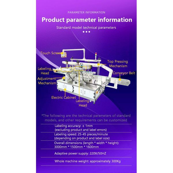 Manufacturer Customized CH-902F Fully Automatic Four Head Double Side Metal Toolbox Adhesive Sticker Front and Back Labeling Machine