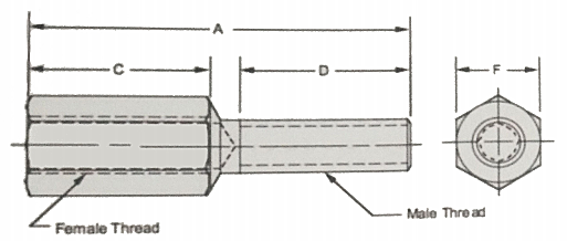Механический адаптер из нержавеющей стали 28RH Мужчина 10-32 Женщина