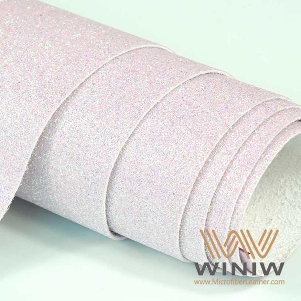 Embossed Glitter PU Leather Waterproof 0.8mm Thickness Vegan Microfiber Leather