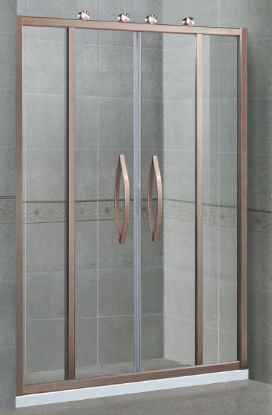 Double Moving Rose Golden Shower Enclosures Aluminum Alloy Inline Two Fixes Panels