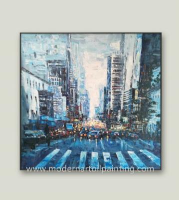 Palette Knife Cityscape Streetscape Oil Paintings Modern Canvas Art For Home Decoration