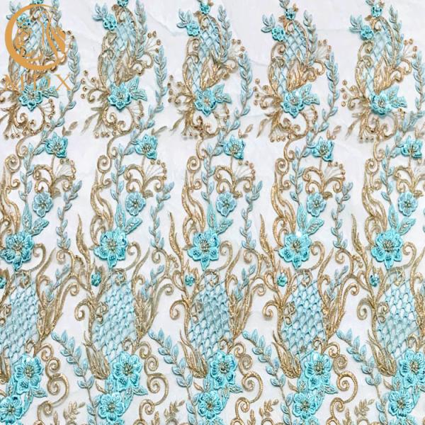 платье ткани шнурка Applique 140Cm Bridal вводит вышивку в моду отбортованную дл