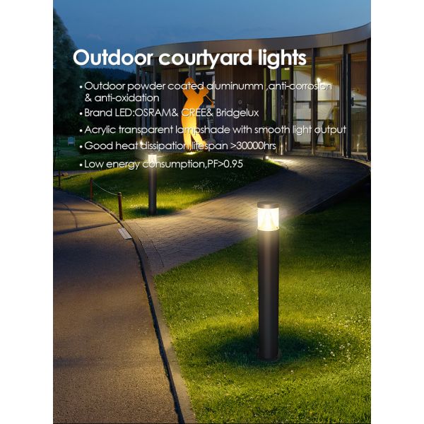 LED Lawn Light AC220V DC24V Bridgelux LED 3000K DIA108MM Premium Powder Coated  Aluminum For Outdoor Use