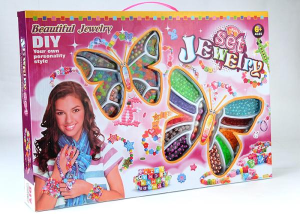 Crystal Wooden Gems DIY Jewelry Beads Set Arts And Crafts Toys Age 3 Girls Necklace