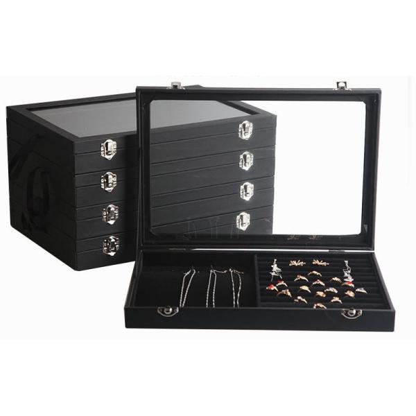 Custom Logo Accepted PU Leather Jewelry Holder for Necklace Rings Earrings Storage