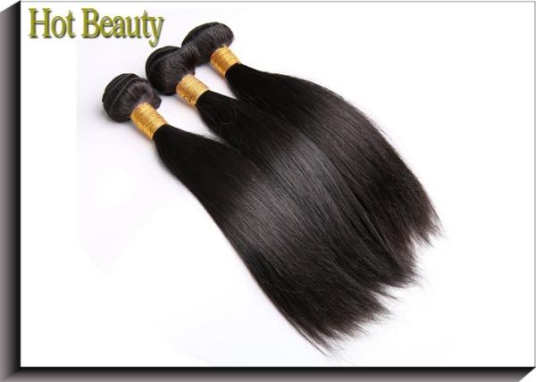 100% Virgin Human Hair Extensions In Natural Color 1b# No Synthetic