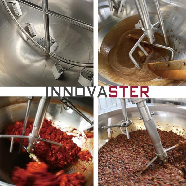 Cooking Equipment 500L Stainless Steel Mixer with Electric Tilting System and Agitator