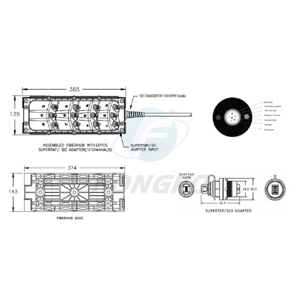 Гаван водоустойчивое приложение закрытия соединения оптического волокна держателя стены 4 для FTTX