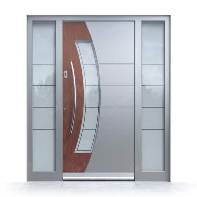 Contemporary Style Heavy Duty Burglar Proof Stainless Steel Exterior Front Main Entry Security Doors With Sidelights