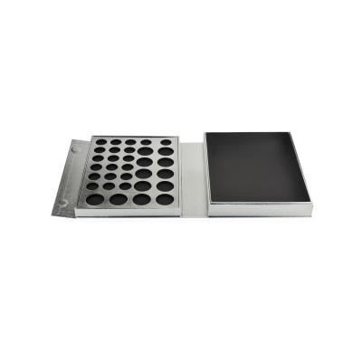 Customized Silver Magnetic Cosmetic Gift Boxes , Eyeshadow Paper Box For Lipstick Blush
