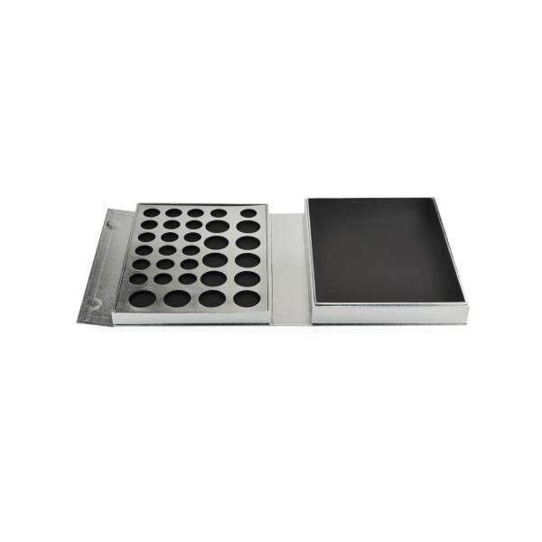 Customized Silver Magnetic Cosmetic Gift Boxes , Eyeshadow Paper Box For Lipstick Blush