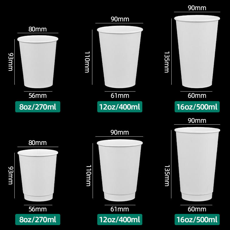 Eco Friendly Coffee Cups Wholesale From Factories Customized Paper Cups With Logo Disposable Take Away
