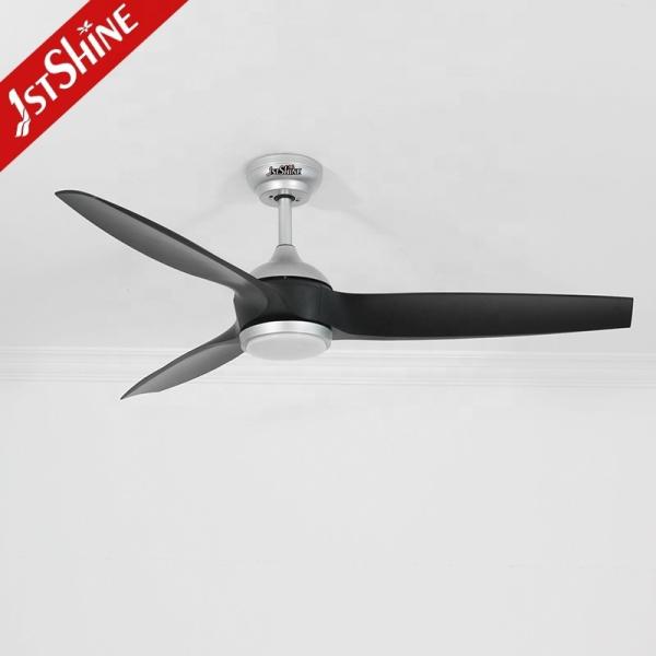 Moderno 52 polegadas ABS preto lâminas de alto volume de ar ventilador de teto remoto com fonte de luz LED