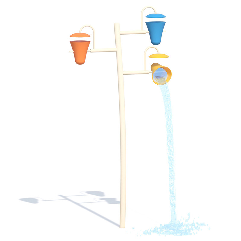 Three-Cone Tipping Bucket  Water Play features Aqua Water park Accessories Commercial Splash Pads