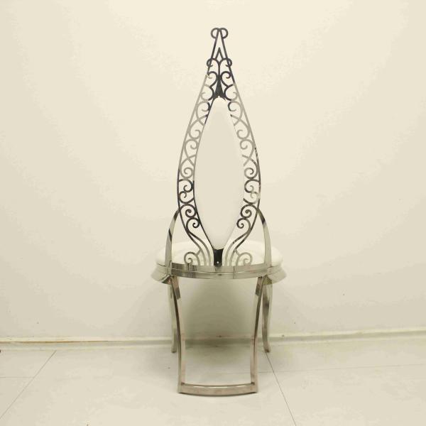 Leather Top Elegant Dining Chair For Event Anti Oxidation SS Leg