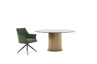 Round Clear Tempered Glass Top Glass Dining Table Set For Living Room And Restaurant