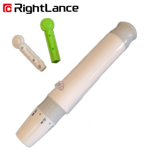 ABS White Grey 10.5cm Blood Sugar Lancet Device Pen With Ejector Pen