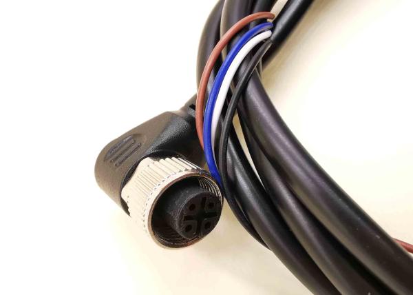 Connector Cable With Grommet Waterproof Brass PA66 Copper Alloy IP68 M12 4 Pin