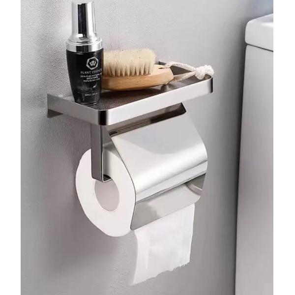 Waterproof Wall Mounted Toilet Paper Holder , 304 Stainless Steel Toilet Tissue Dispenser