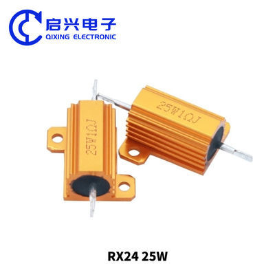 RX24 Gold Aluminum Case Resistor 25W 47 Ohm Heat Dissipation High Temperature Wirewound