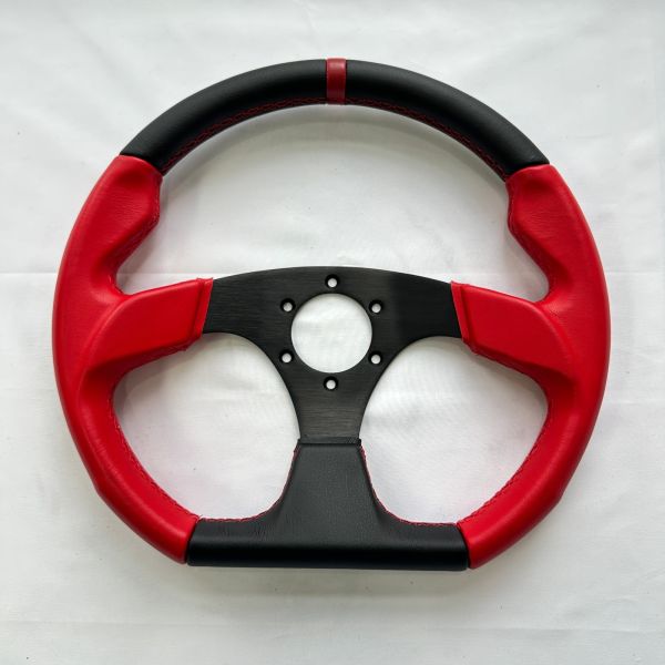 Flat Red Microfiber Leather Dragster Racing Steering Wheels PC Sim Gaming