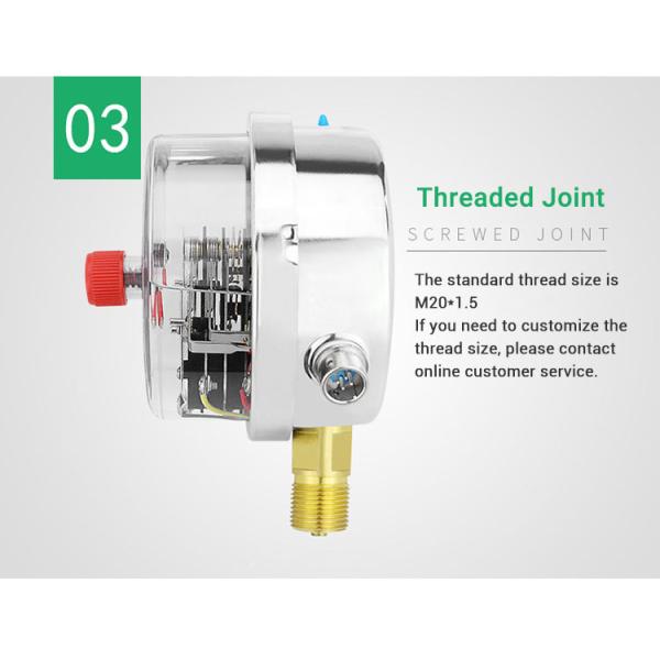30VA 220V 380V Liquid Filling Electrical Contact Vacuum Pressure Gauges Manometer