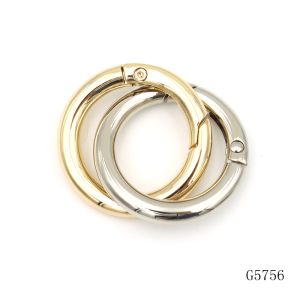High Quality One Inch Round Carabiner Metal Keychain Metal Spring O Rings Accessories