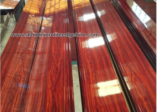 Custom Extruded Aluminum Extrusions / Profiles For Sliding Door Wood Grain Effect