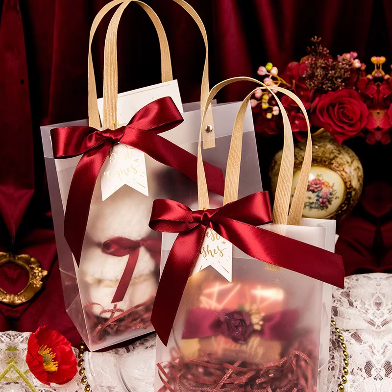Wholesale transparent gift bags, handbags, happy candies, children's hand gift boxes