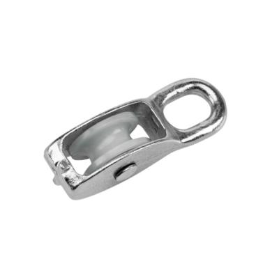 Zinc alloy Die Cast Pulley Fixed Eye Single Pulley With Nylon Wheel for DIY