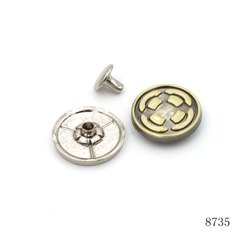19mm Zinc Alloy Rivet OEM ODM Cap Rivet With Custom Embossed Logo
