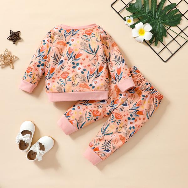 Children'S Outfit Sets Children'S Sweater Set Girls Printed Cotton Sets